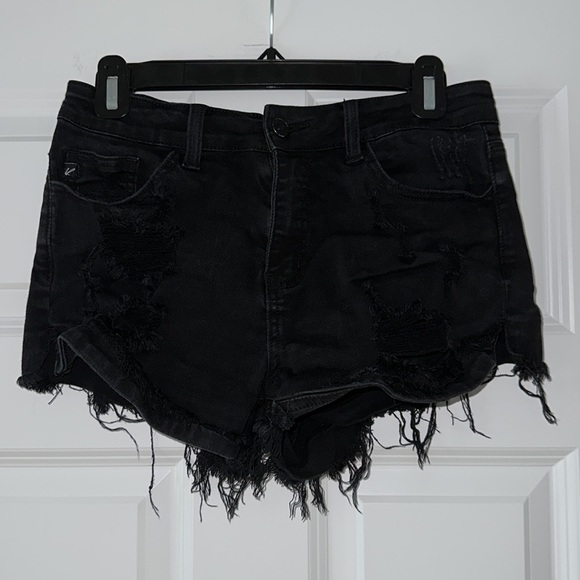 Distressed Black Jean Shorts - Picture 6 of 8